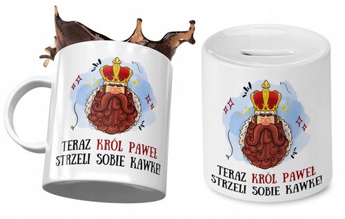 Dla Pawła Zestaw Kubek + Skarbonka Na Prezent Z Nadrukiem Ze Zdjęciem na Arena.pl