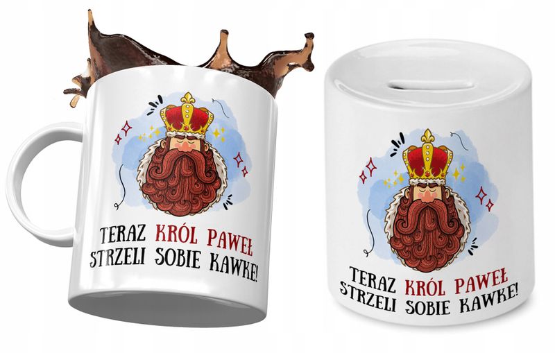 Dla Pawła Zestaw Kubek + Skarbonka Na Prezent Z Nadrukiem Ze Zdjęciem zdjęcie 1
