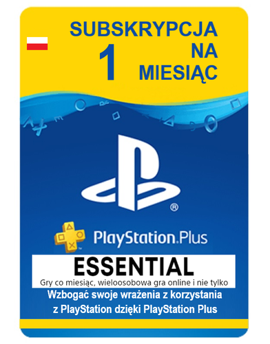 Playstation Plus - Essential - 1 miesiąc PS5 PS4 PS3 PSP Vita PSN na Arena.pl