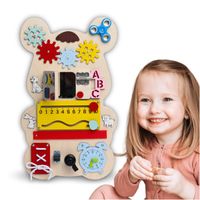 Tablica Sensoryczna Manipulacyjna Edukacyjna Drewniana Montessori XXL Miś