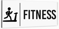 Tabliczka informacyjna FITNESS Aluminium BIAŁA Dibond NIERDZEWNA Piktogram
