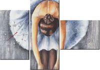 100CM 70CM ZEGAR 3 ELEM BŁĘKITNA BALETNICA ŚCIENNY OBRAZ