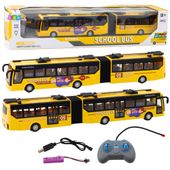 Autobus Szkolny Trolejbus Przegubowy Zdalnie Sterowany RC 1:32 Żółty
