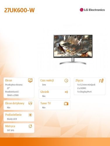 Monitor 27 27UK600-W 4K na Arena.pl