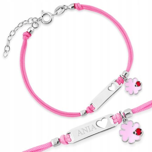 BRANSOLETKA SREBRNA ID 925 KONICZYNKA GRAWER SERCE PAMIĄTKA CHRZTU ŚWIĘTEGO na Arena.pl