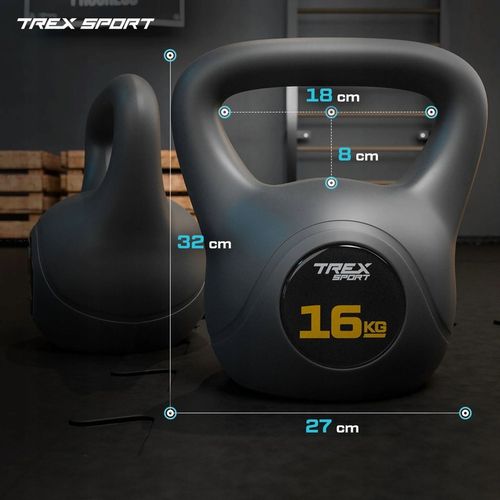 Kettlebell odważnik ciężar 16kg hantel hantla fitness do ćwiczeń Trex Sport na Arena.pl