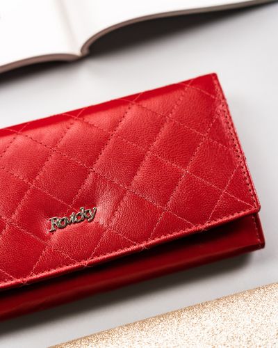 skórzany portfel damski w orientacji poziomej na zatrzask - rovicky na Arena.pl