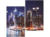 60X60CM ZEGAR NOWY JORK OBRAZ DREWNO ŚCIAN KWADRAT