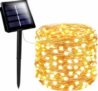 GIRLANDA SOLARNA DRUCIK LAMPKI OGRODOWE OZDOBA NA CHOINKĘ 200 LED CIEPŁE