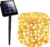 GIRLANDA SOLARNA DRUCIK LAMPKI OGRODOWE OZDOBA NA CHOINKĘ 200 LED CIEPŁE