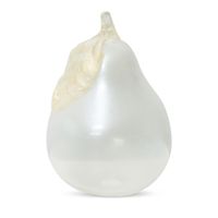 Figurka ręcznie wykonana Gruszka GABI 11x11x15 biała + złota