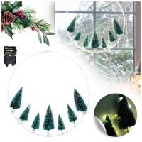 OZDOBA ŚWIĄTECZNA WIENIEC 40 CM Z WŁĄCZNIKIEM CZASOWYM 50 LED NA OKNO