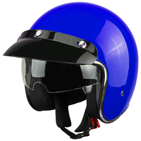 Kask na skuter motocyklowy otwarty z daszkiem BB 588 -przeźroczysta blenda S niebieski