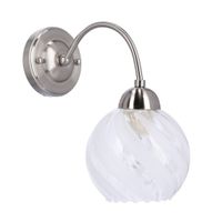 Baida lampa kinkiet satynowy 1x60W E27 klosz matowo transparentny