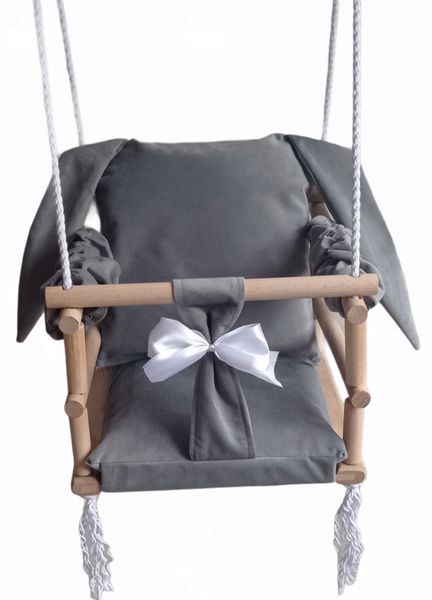 HUŚTAWKA 3w1 DZIECI królik dom ogród pokój SZARY zdjęcie 1