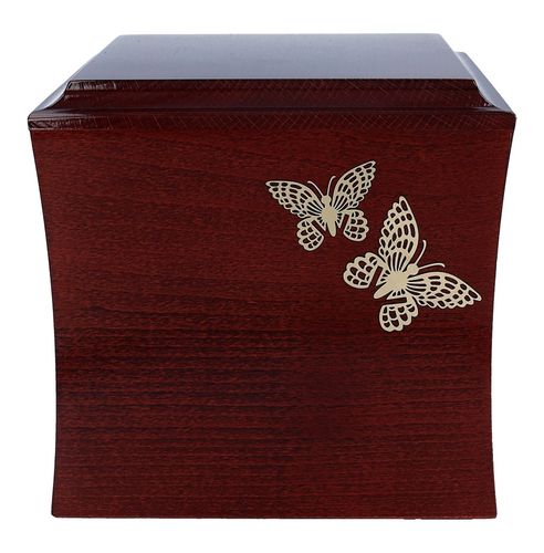 Urna z motylami symboliczna urna kremacyjna wykonana z drewna na Arena.pl