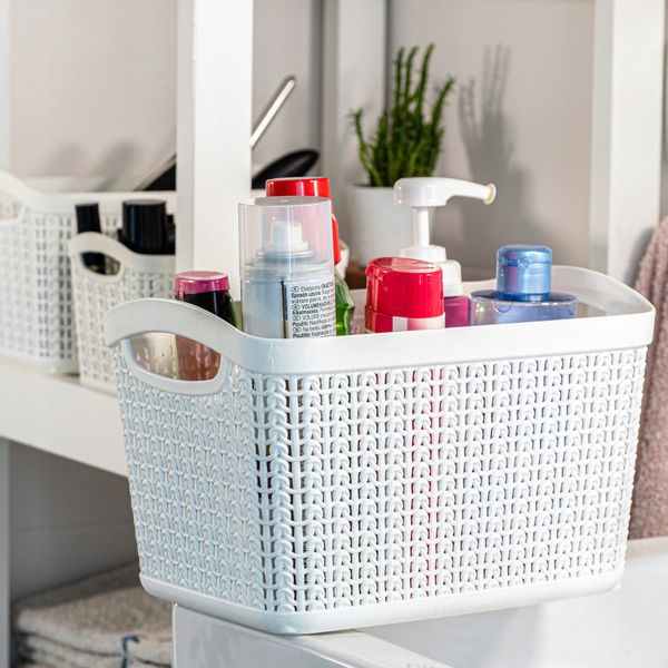 Pojemnik Pudełko 6,6L Organizer Kosz Biały 2szt zdjęcie 2