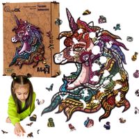 drewniane puzzle eco tęczowy jednorożec a4 dla dzieci puza4-00701