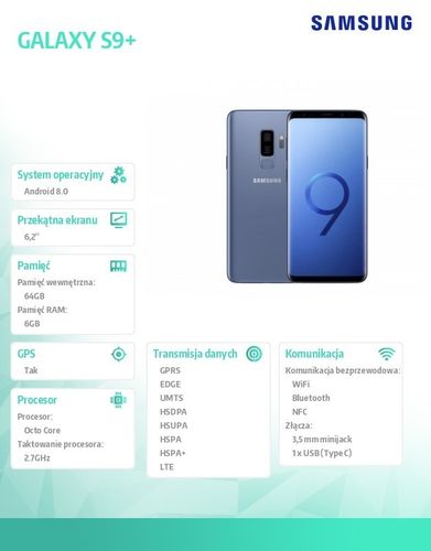 Samsung GALAXY S9+ DUAL SIM Niebieski na Arena.pl