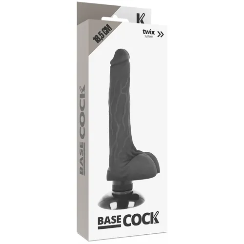 basecock wibrator anatomiczny czarny 18,5 cm tpe z przyssawką na Arena.pl
