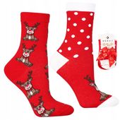 Skarpetki Świąteczne Bawełniane 2-PARY SKARPETY NA PREZENT MORAJ 38-41