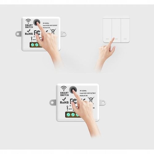 BEZPRZEWODOWY WŁĄCZNIK ŚWIATŁA Z 2 ODBIORNIKIEM RF 433 MHZ 10 A na Arena.pl