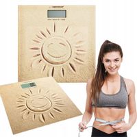 ELEKTRONICZNA WAGA ŁAZIENKOWA SZKLANA 180KG LCD PRECYZYJNA SŁOŃCE CYFROWA