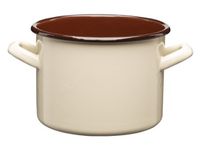 Garnek emaliowany polewany gładki GORDON 22 cm 6,0 l kremowy brązowy środek