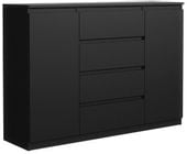 Czarna Komoda 120cm 4 Szuflady 2 Drzwi mat od producenta