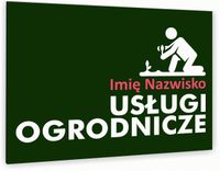nadruk UV TABLICZKA reklamowa aluminiowa USŁUGI OGRODNICZE dibond 40x30