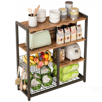 Regał kuchenny szafka ciemny brąz klasyczna drewno retro wyspa kuchenna