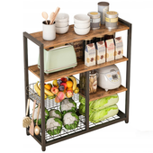 Regał kuchenny brąz retro wyspa kuchenna