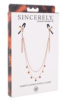 sportsheets amber chained nipple clamps