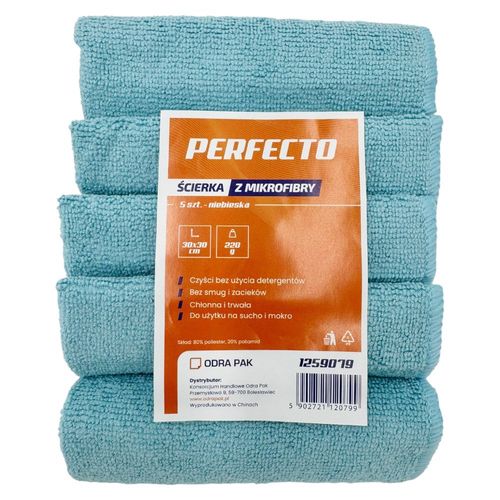 Ścierka z mikrofibry 30x30cm Perfecto 5szt niebies na Arena.pl