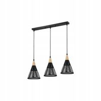 2 x Lampa sufitowa wisząca żyrandol LED 3x E27 oprawa LOFT DREWNO