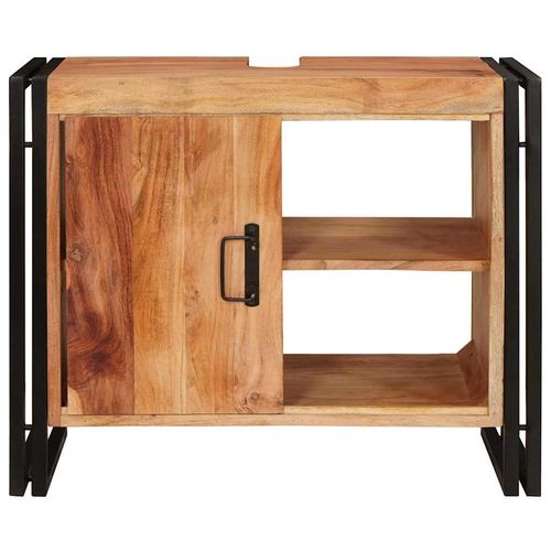 Szafka pod umywalkę z drzwiami Lite drewno akacjowe i żelazo na Arena.pl