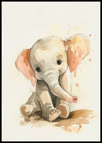 Plakat 64x90cm Siwy Słonik zdjęcie 2