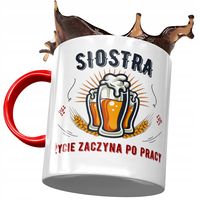 Kubek Czerwony Dla Siostry Na Urodziny Na Prezent Z Nadrukiem Ze Zdjęciem