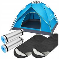 NAMIOT TURYSTYCZNY 3 OSOBOWY KEMPINGOWY 2X ŚPIWÓR 2X KARIMATA ZESTAW LETNI