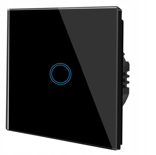 WŁĄCZNIK ŚWIATŁA SZKLANY DOTYKOWY POJEDYNCZY CZARNY WIFI TUYA LED SZKŁO na Arena.pl