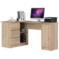 Biurko narożne, biurowe, lewe, SOREN Plus, 155x85x77, sonoma | TYLETEGOTU