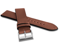 LAVVU Brązowy szyty pasek SLIM z luksusowej skóry Top Grain - 24