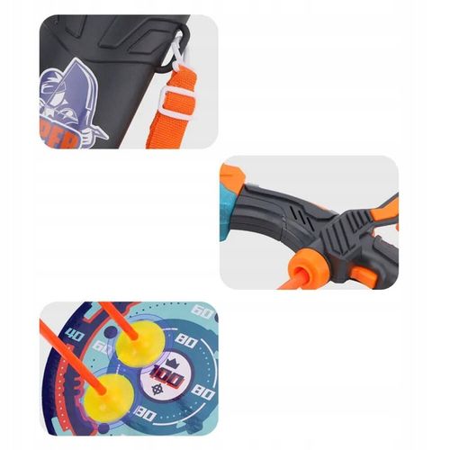 ZESTAW ŁUCZNIKA LED ŚWIECĄCY ŁUK Dla Dzieci STRZAŁY TARCZA Światła Dźwięki na Arena.pl