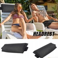 2x Poduszka na głowę do zagłówka leżaka Czarny