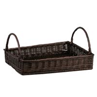 XXL WIKLINOWA PROSTOKĄTNA TACA Z UCHWYTAMI 60X50 H12 CM
