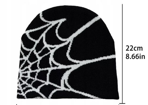 Czapka zimowa y2k Streetwear jesienna czarna super miła wzór pajęczyna CZAR na Arena.pl