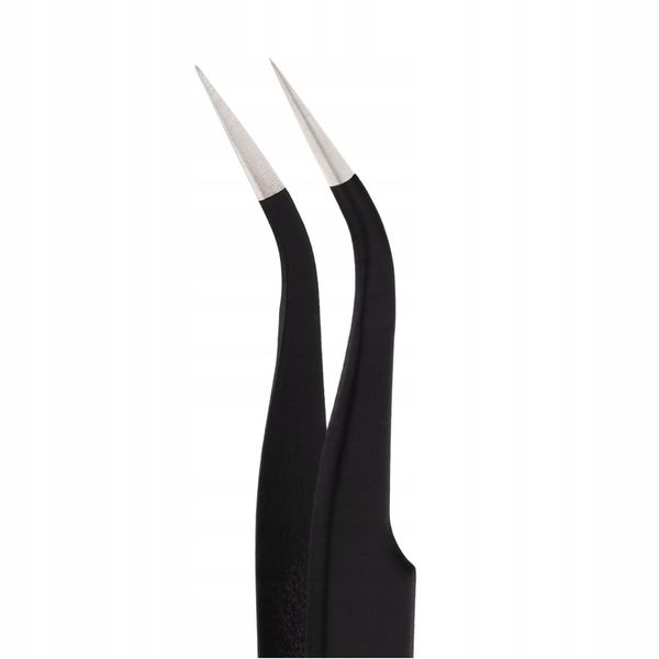 Pęseta Do Rzęs Brwi Czarna Wygięta zdjęcie 2