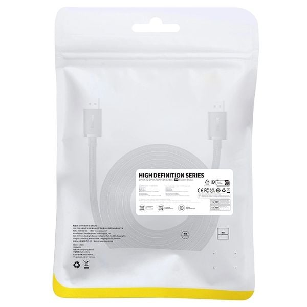 Kabel DisplayPort 8K 60Hz 2m Baseus High Definition Series - czarny zdjęcie 3