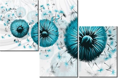 60 90CM OBRAZ 3 ELEM TURKUSOWE DMUCHAWCE 5 ŚCIENNY DRUK PŁÓTNO na Arena.pl
