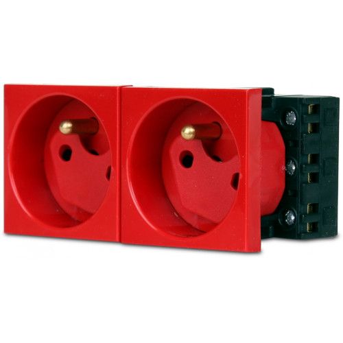 GNIAZDO ELEKTRYCZNE PODWÓJNE 250V 16A CZERWONE TERMOPLASTYCZNE na Arena.pl